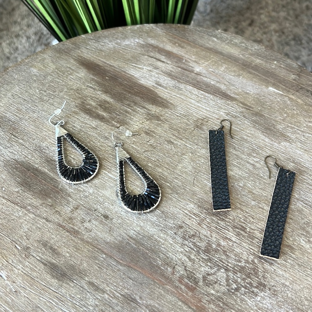 Two sets of earrings.